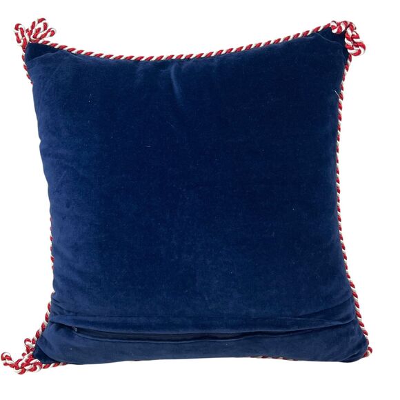 Needlepoint Winter Scene Throw Pillow Houses with Snow and Snowmen Trees Snow - Picture 2 of 8